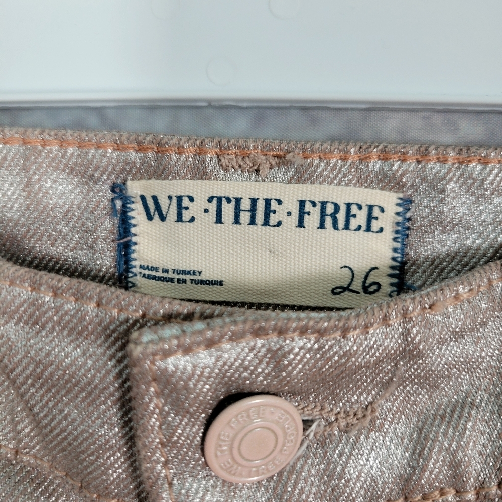 We the Free Lap of Luxury Low Rise Barrel Horseshoe Cargo Coated Pants 26 - Picture 9 of 14